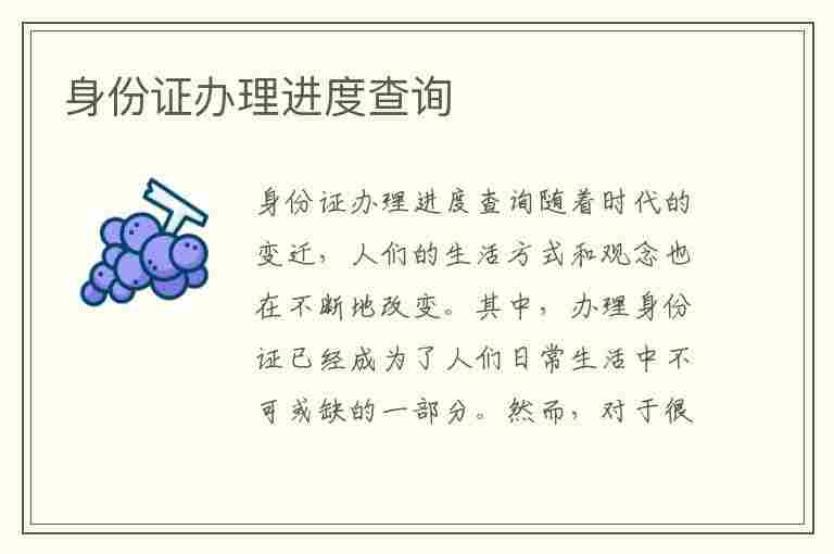 身份证办理进度查询(身份证办理进度查询官网)